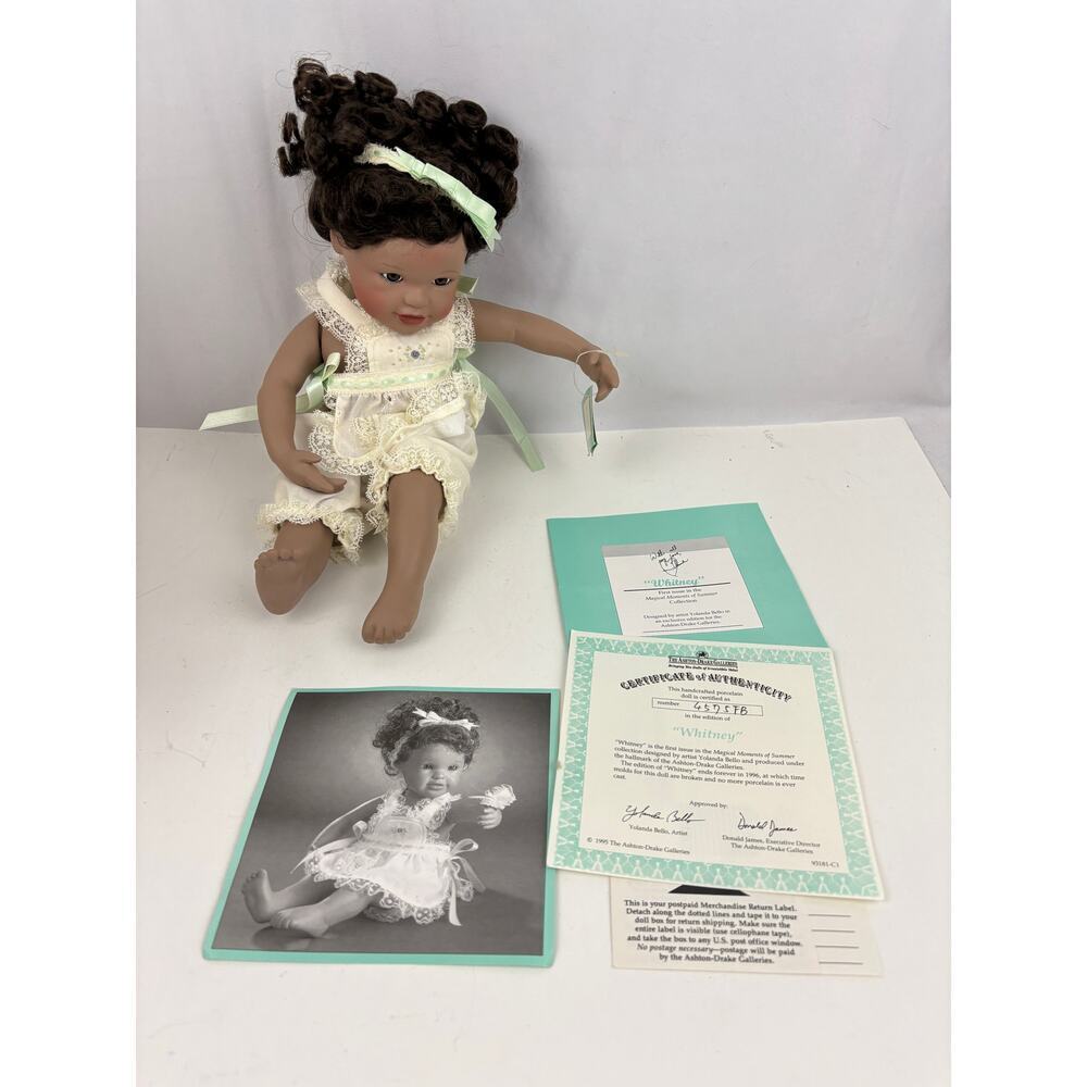 VTG Ashton Drake "Whitney" Porcelain Doll‎ Artist Yolanda Bello Retired 1995